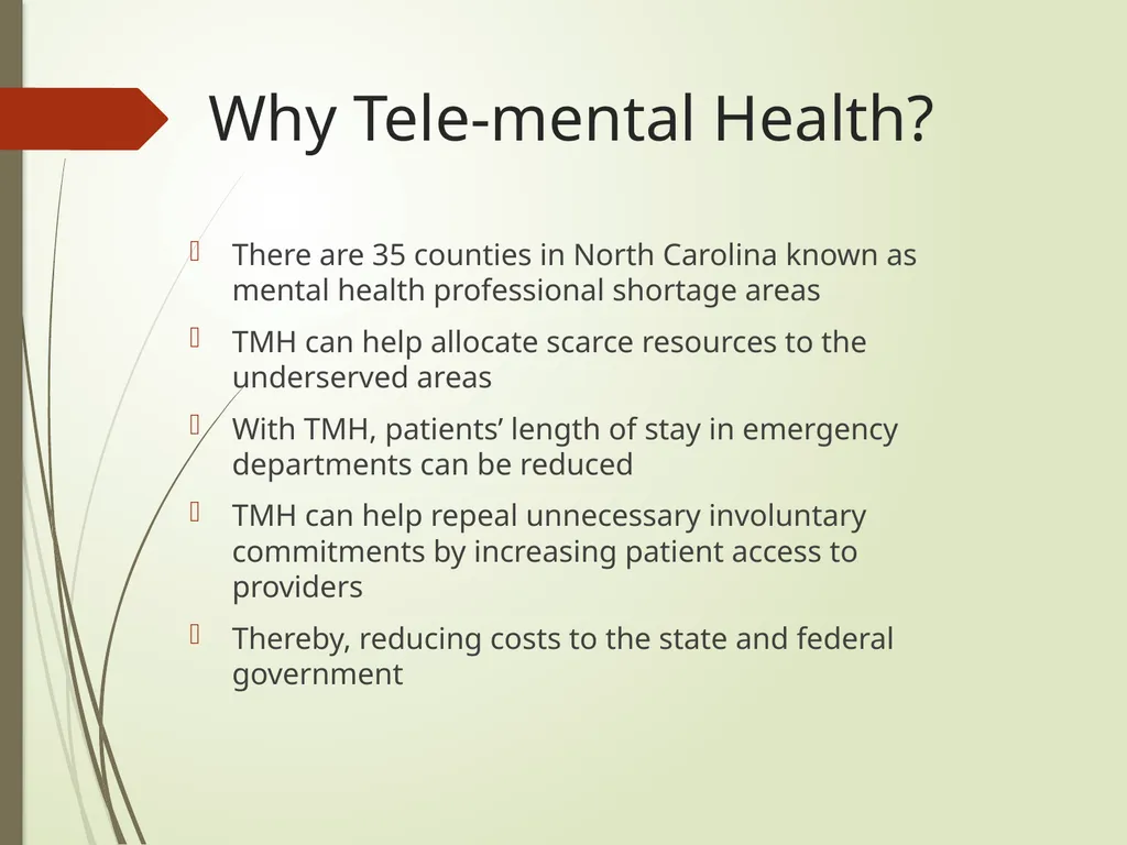 The use of tele-mental health programs in rural - slide 8 of 15