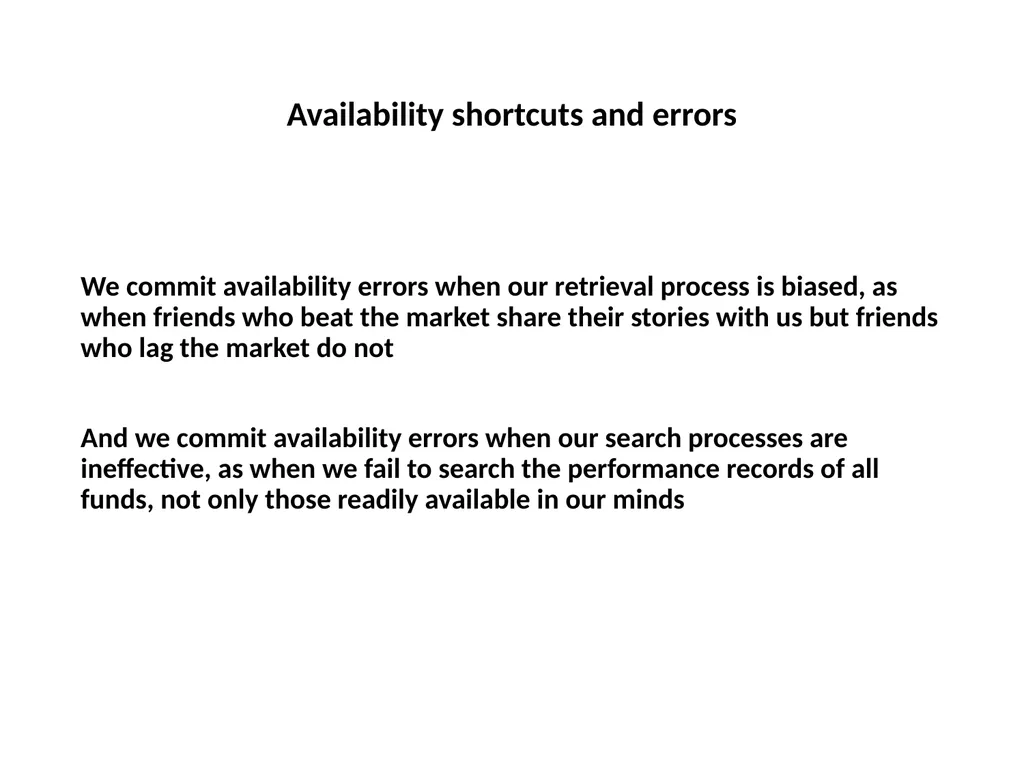 Representativeness shortcuts and errors Question - slide 48 of 60