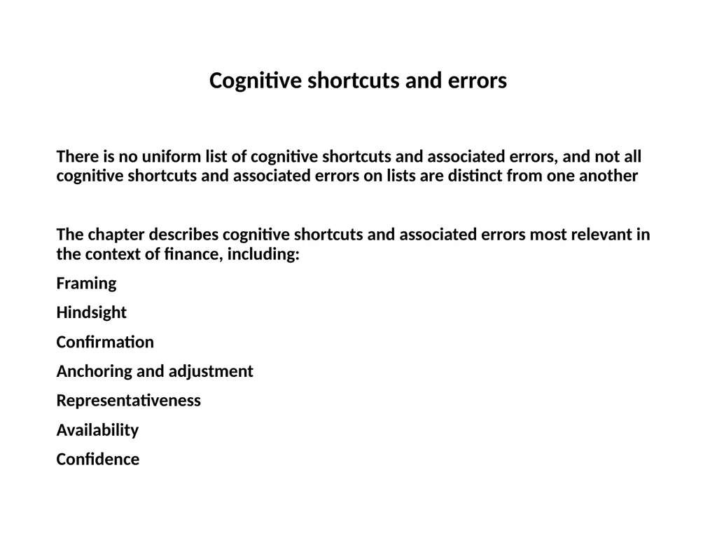 Representativeness shortcuts and errors Question - slide 5 of 60