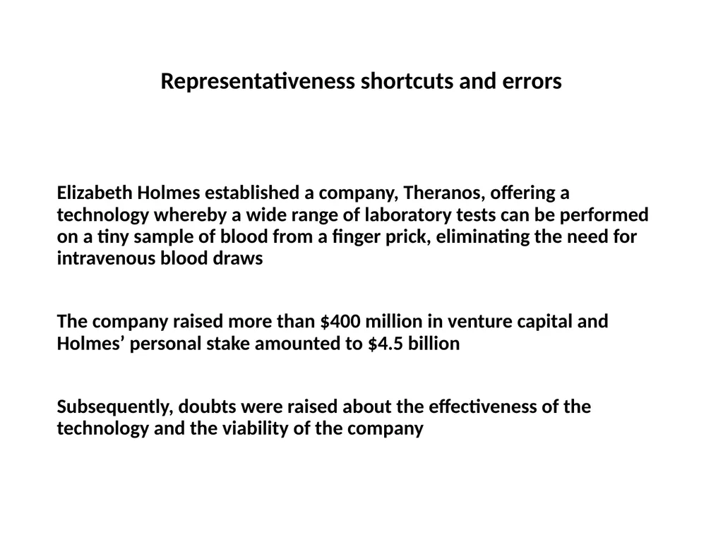 Representativeness shortcuts and errors Question - slide 38 of 60
