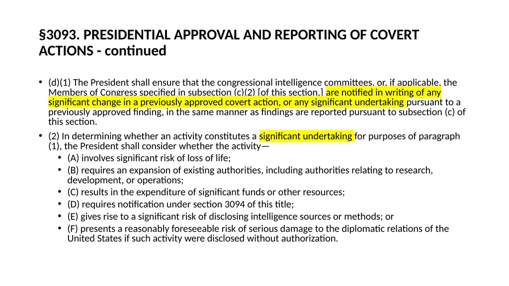 Chapter 19 – Covert Actions Learning Objectives - slide 59 of 74