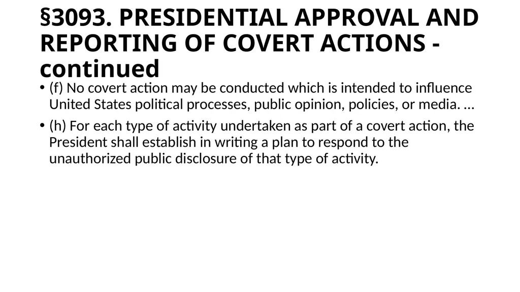 Chapter 19 – Covert Actions Learning Objectives - slide 61 of 74