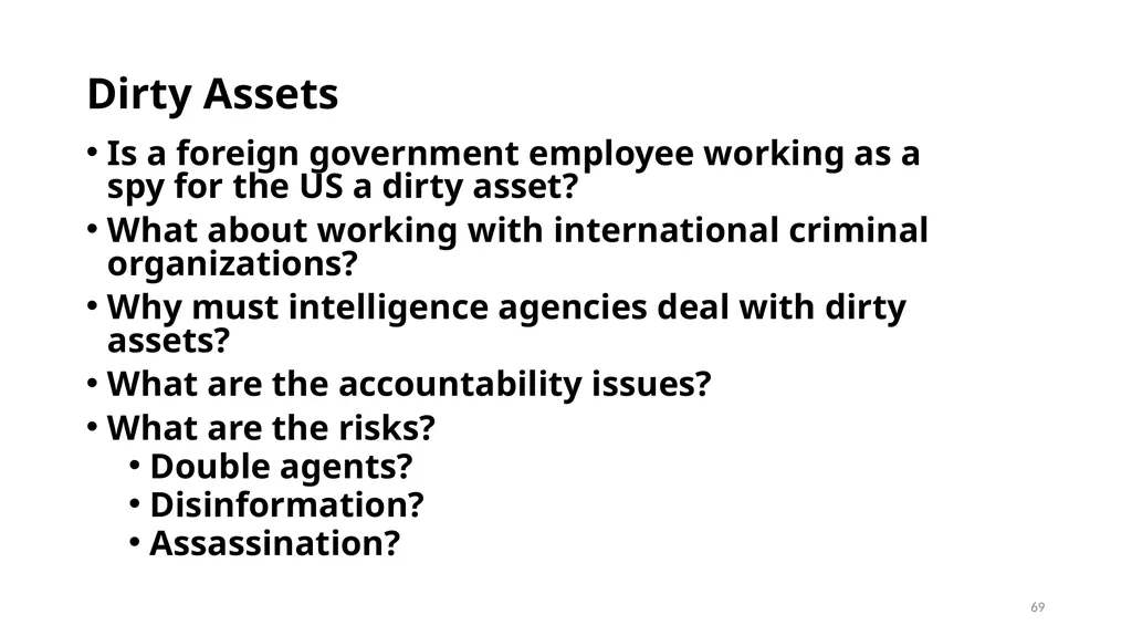 Chapter 19 – Covert Actions Learning Objectives - slide 69 of 74