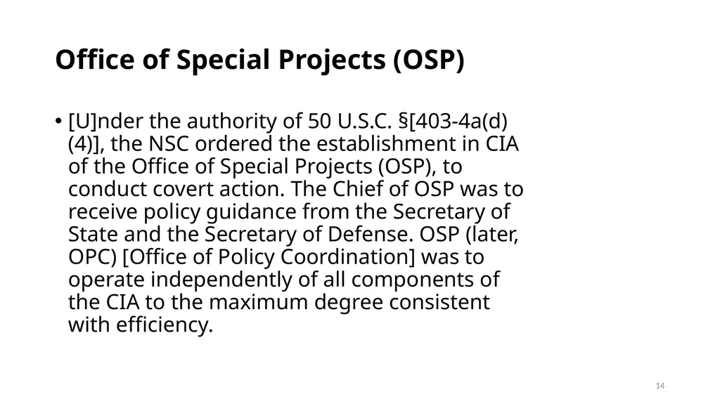 Chapter 19 – Covert Actions Learning Objectives - slide 14 of 74