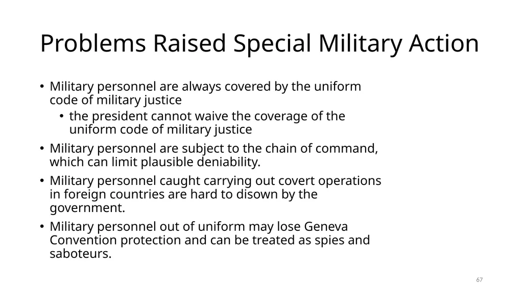 Chapter 19 – Covert Actions Learning Objectives - slide 67 of 74