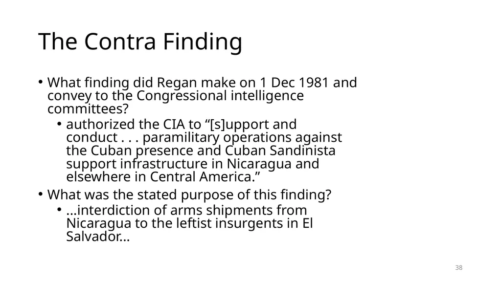 Chapter 19 – Covert Actions Learning Objectives - slide 38 of 74