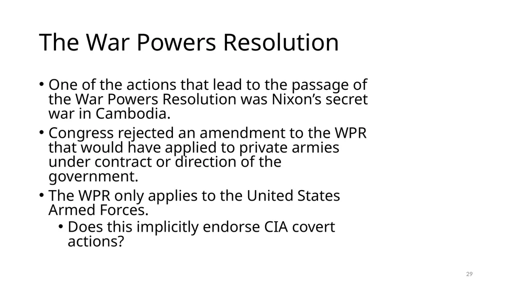 Chapter 19 – Covert Actions Learning Objectives - slide 29 of 74