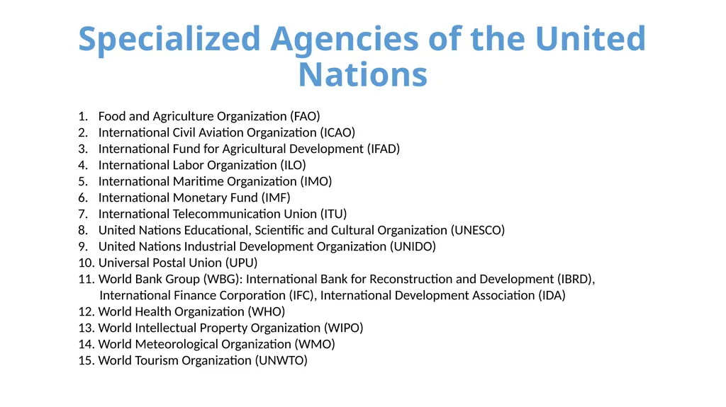 UNITED NATIONS Source: un.org UN Overview The - slide 16 of 21