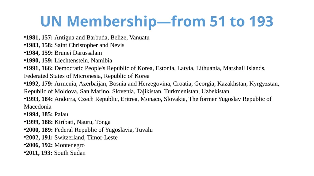 UNITED NATIONS Source: un.org UN Overview The - slide 5 of 21