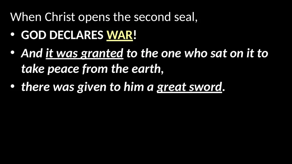 In Rev. 6:2, when the Risen Christ opened the - slide 6 of 81