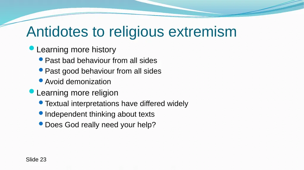 Do Muslim Religious Texts Cause Religious - slide 23 of 24