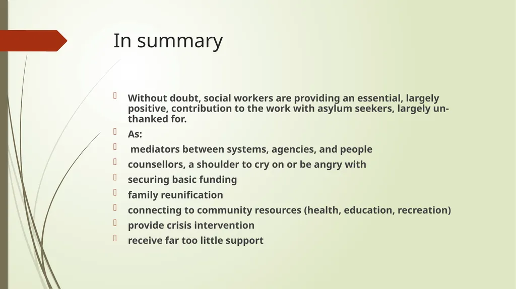The Essential Contribution of Social Work with - slide 28 of 28