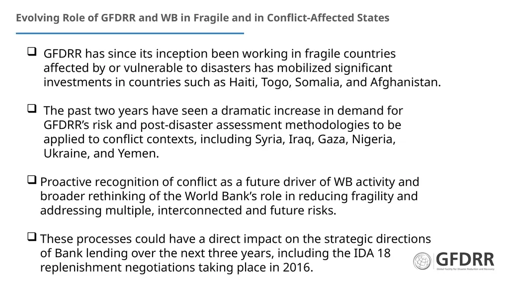 DISASTERS, CONFLICT & FRAGILITY: A JOINT AGENDA - slide 3 of 12