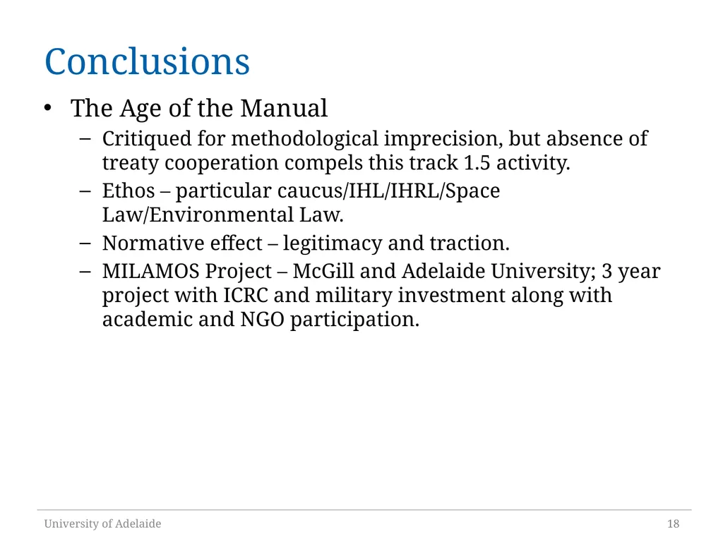 The Normative Role of International Operational - slide 18 of 18