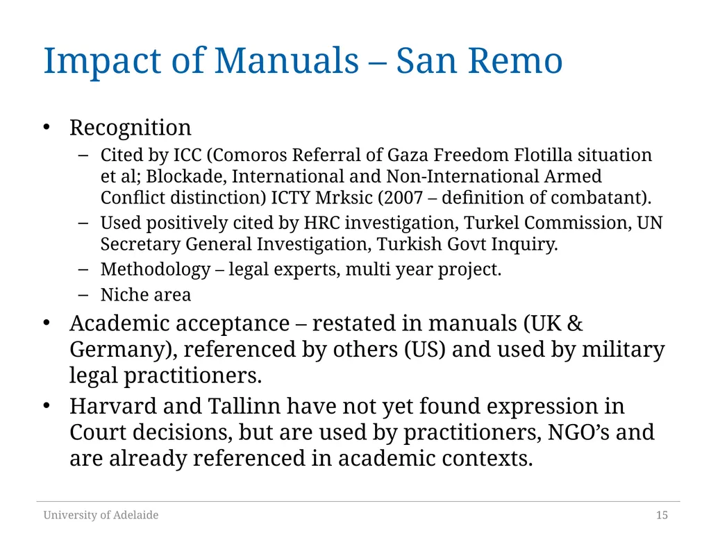 The Normative Role of International Operational - slide 15 of 18