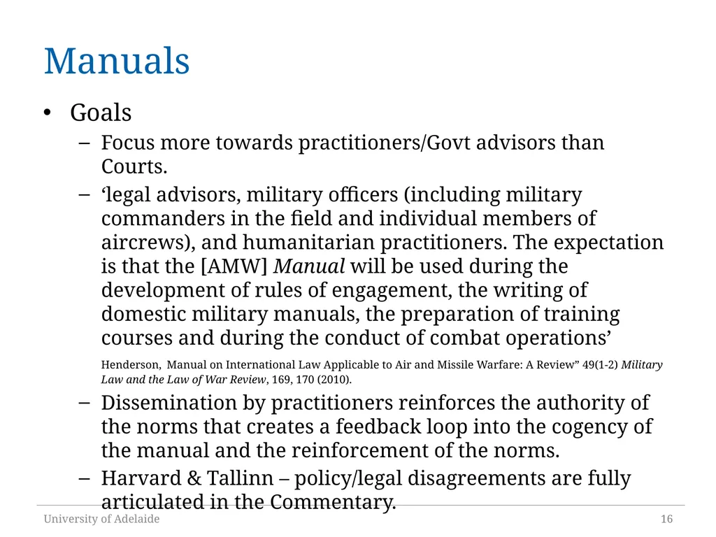 The Normative Role of International Operational - slide 16 of 18