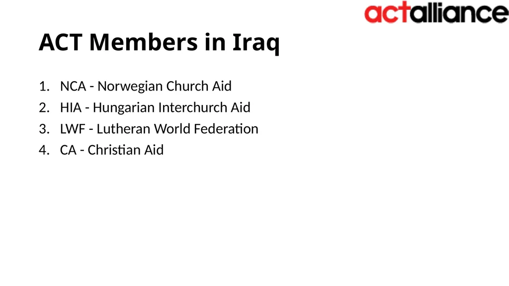 ACT RPOs’ Humanitarian Team Meeting Bangkok, 17-19 - slide 7 of 28