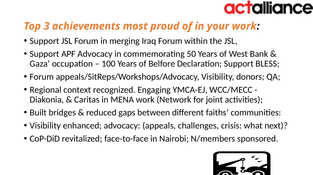 ACT RPOs’ Humanitarian Team Meeting Bangkok, 17-19 - slide 22 of 28