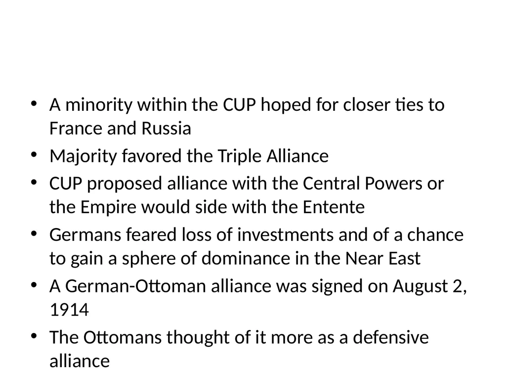 The Ottoman Empire: A Timeline WWI marks a - slide 7 of 23