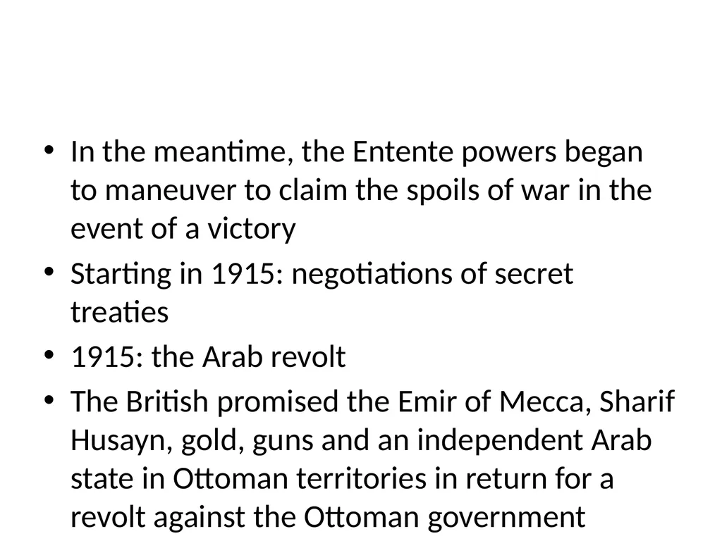 The Ottoman Empire: A Timeline WWI marks a - slide 12 of 23