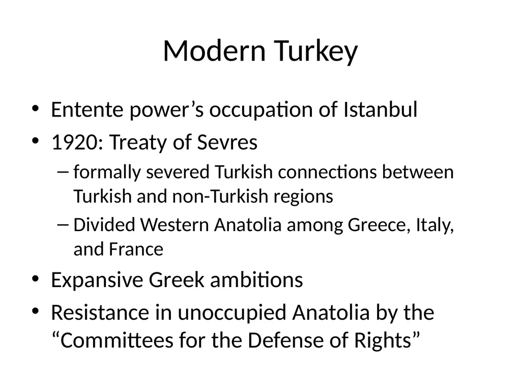 The Ottoman Empire: A Timeline WWI marks a - slide 19 of 23