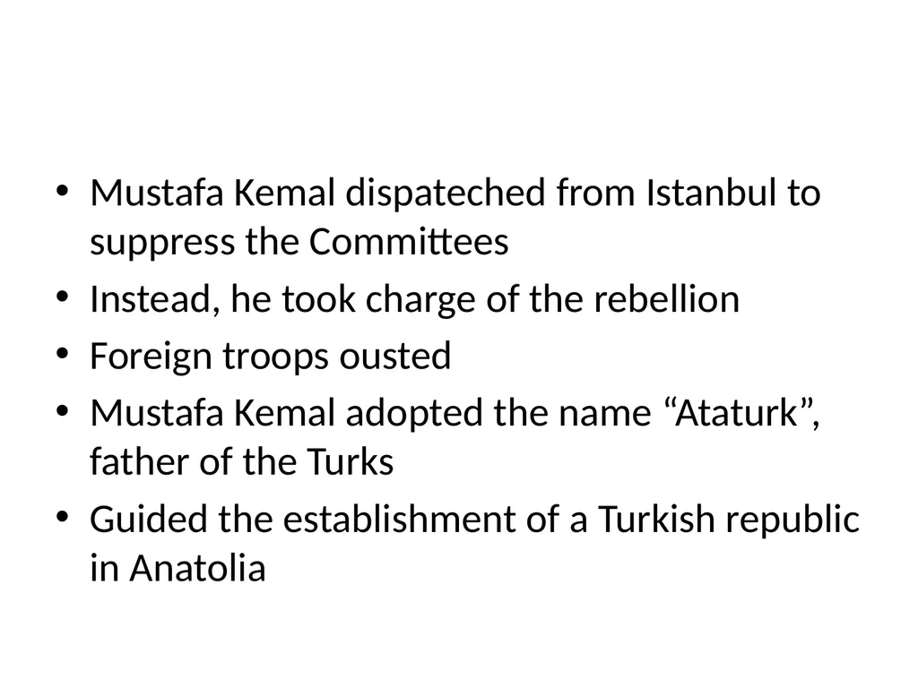 The Ottoman Empire: A Timeline WWI marks a - slide 20 of 23