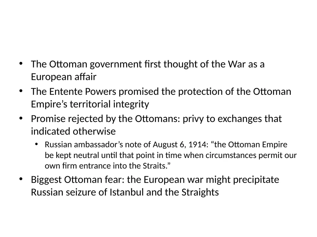 The Ottoman Empire: A Timeline WWI marks a - slide 6 of 23