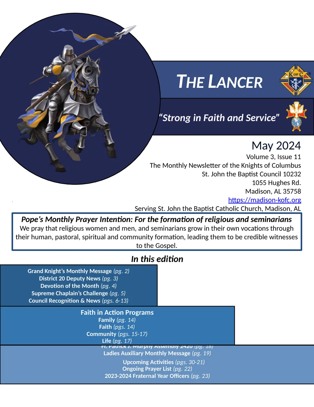 Pope’s Monthly Prayer Intention: For the formation - slide 1 of 23