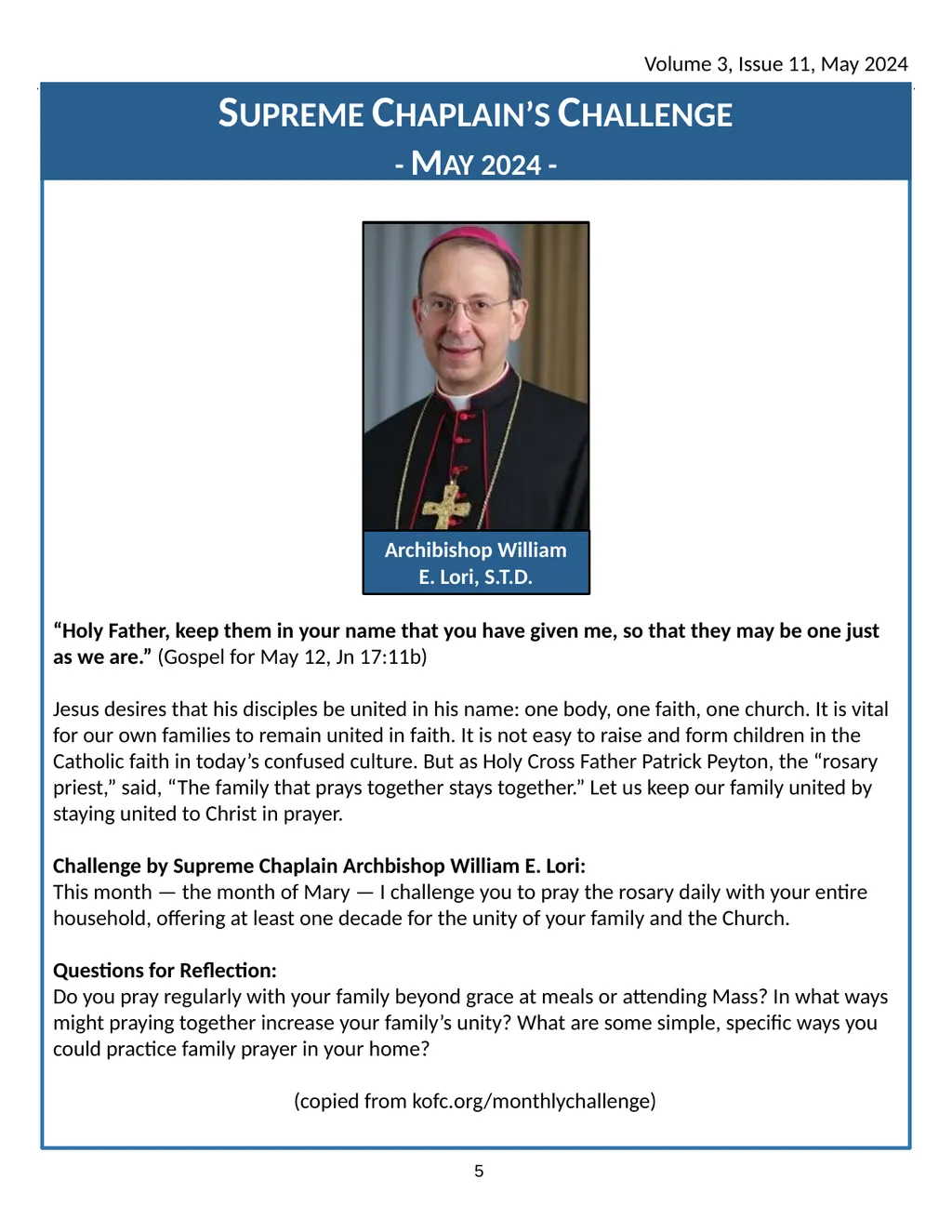 Pope’s Monthly Prayer Intention: For the formation - slide 5 of 23