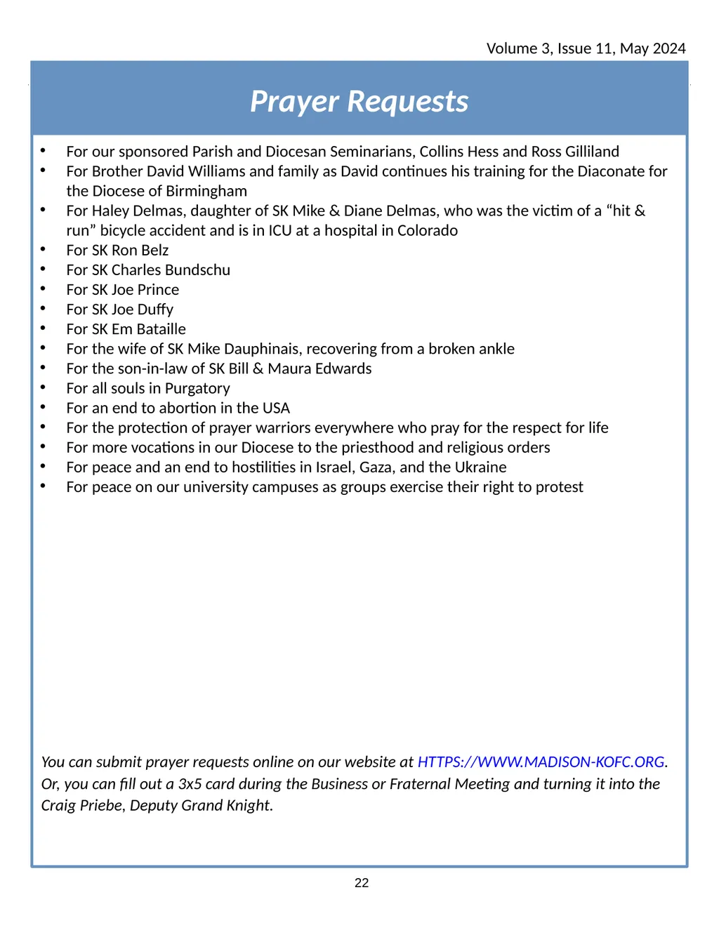 Pope’s Monthly Prayer Intention: For the formation - slide 22 of 23