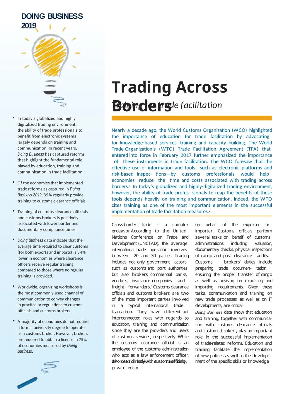 DOING BUSINESS 2019 Training for Reform TRADING - slide 50 of 72