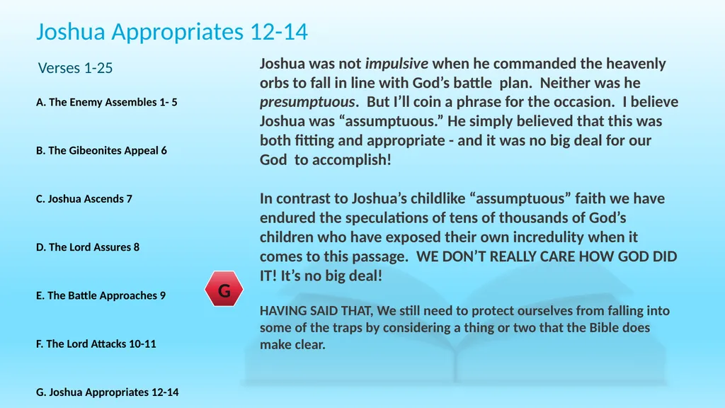 The cosmic Defeat of the Amorites Joshua 10 - slide 15 of 39