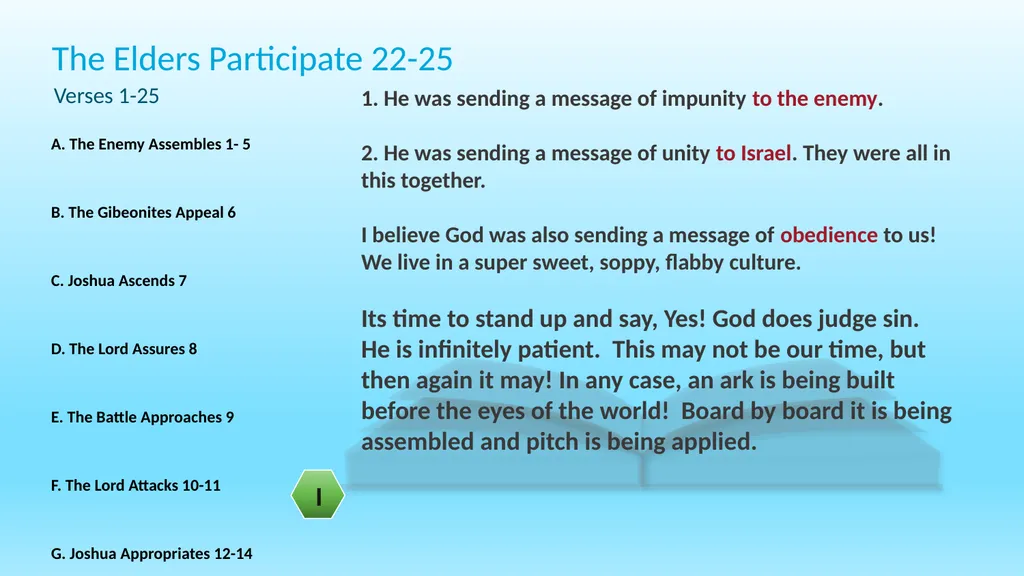 The cosmic Defeat of the Amorites Joshua 10 - slide 21 of 39