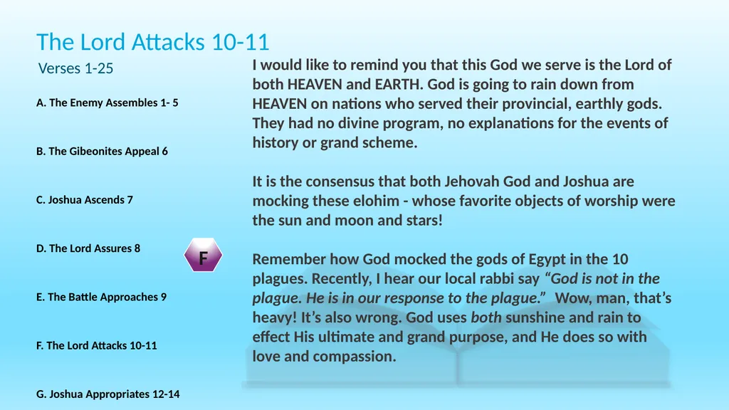 The cosmic Defeat of the Amorites Joshua 10 - slide 14 of 39