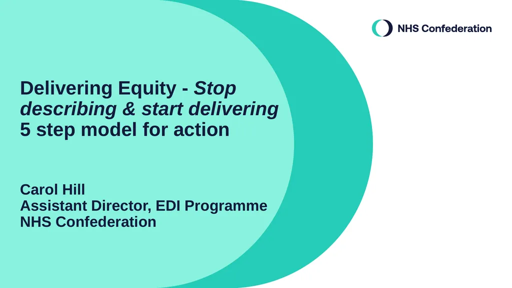 Delivering Equity - Stop describing & start - slide 1 of 6