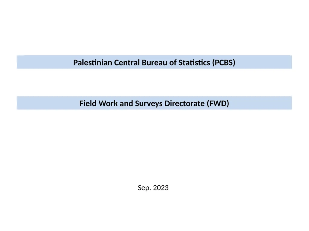 Field Work and Surveys Directorate (FWD) Sep. 2023