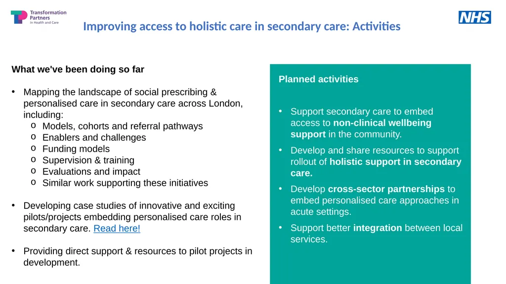 @SP_LDN rf-tr.socialprescribing@nhs.net Improving - slide 4 of 15