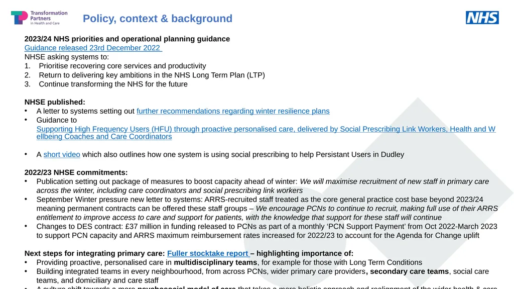 @SP_LDN rf-tr.socialprescribing@nhs.net Improving - slide 13 of 15