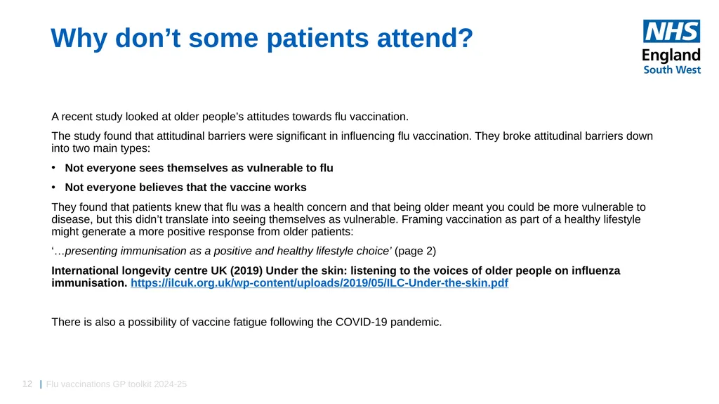 Flu vaccinations 2024/25 Toolkit for GP Practices: - slide 12 of 16