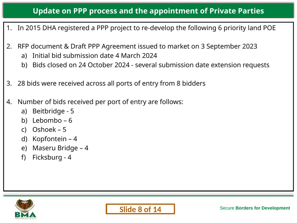 1 Secure Borders for Development Briefing to the - slide 8 of 14