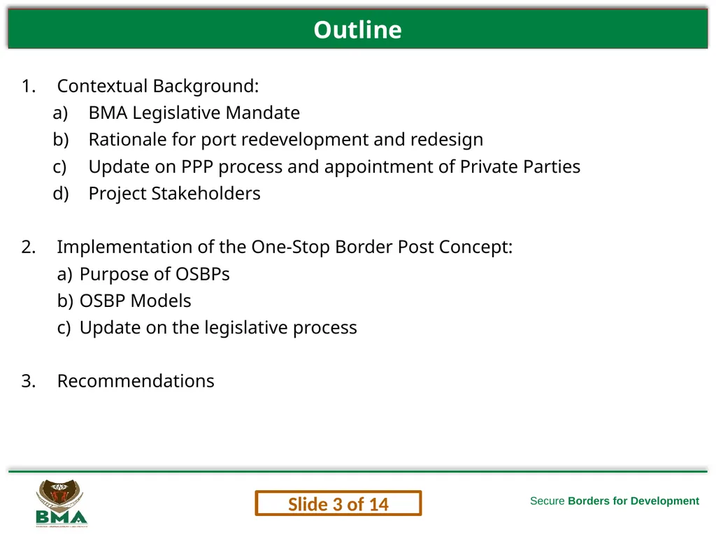 1 Secure Borders for Development Briefing to the - slide 3 of 14