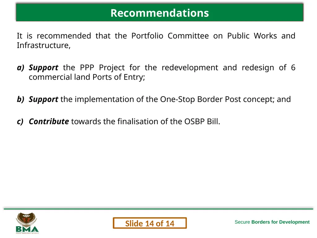 1 Secure Borders for Development Briefing to the - slide 14 of 14