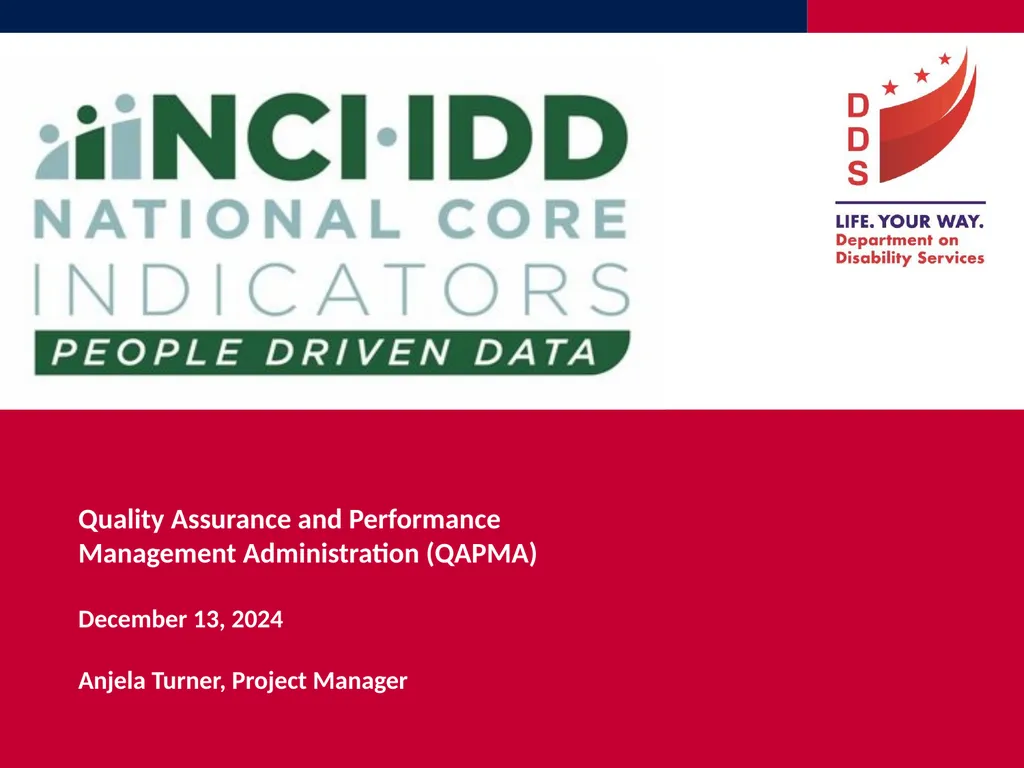 Quality Assurance and Performance Management - slide 1 of 23