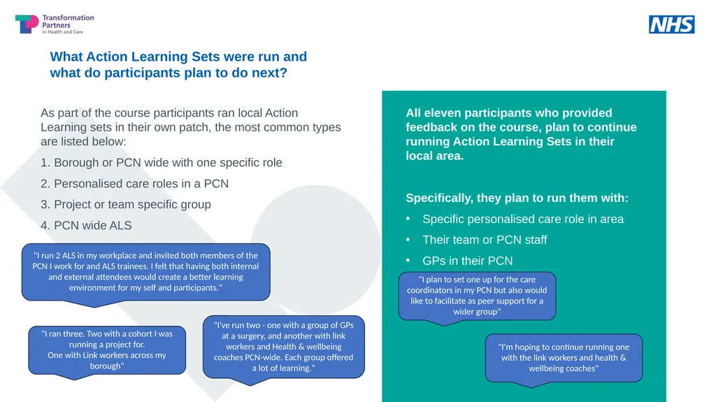 Action Learning Set Facilitator training for - slide 5 of 11