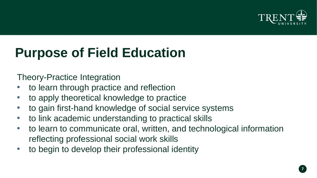 Field Education Orientation Field Instructors - slide 7 of 73