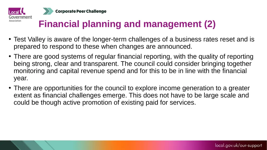 Test Valley Borough Council Corporate Peer - slide 18 of 25