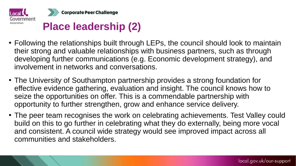 Test Valley Borough Council Corporate Peer - slide 14 of 25