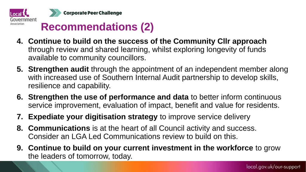 Test Valley Borough Council Corporate Peer - slide 23 of 25