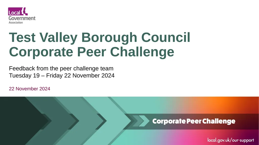 Test Valley Borough Council Corporate Peer - slide 1 of 25