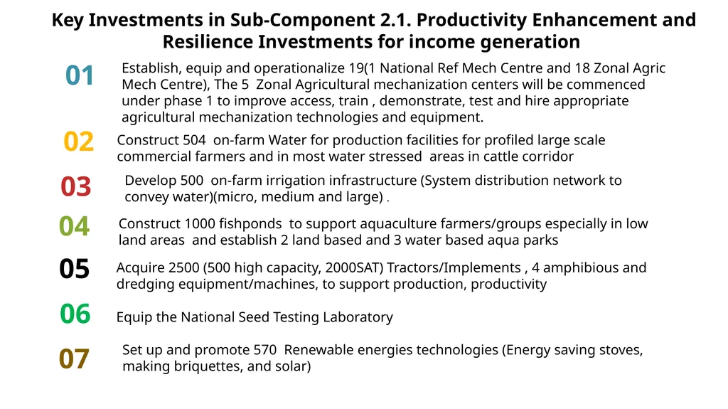 UGANDA CLIMATE SMART AGRICULTURAL TRANSFORMATION - slide 19 of 47
